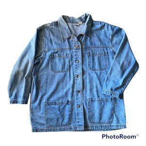 Vintage Cabin Creek Jean Chore Jacket Shacket, Blue, 2X